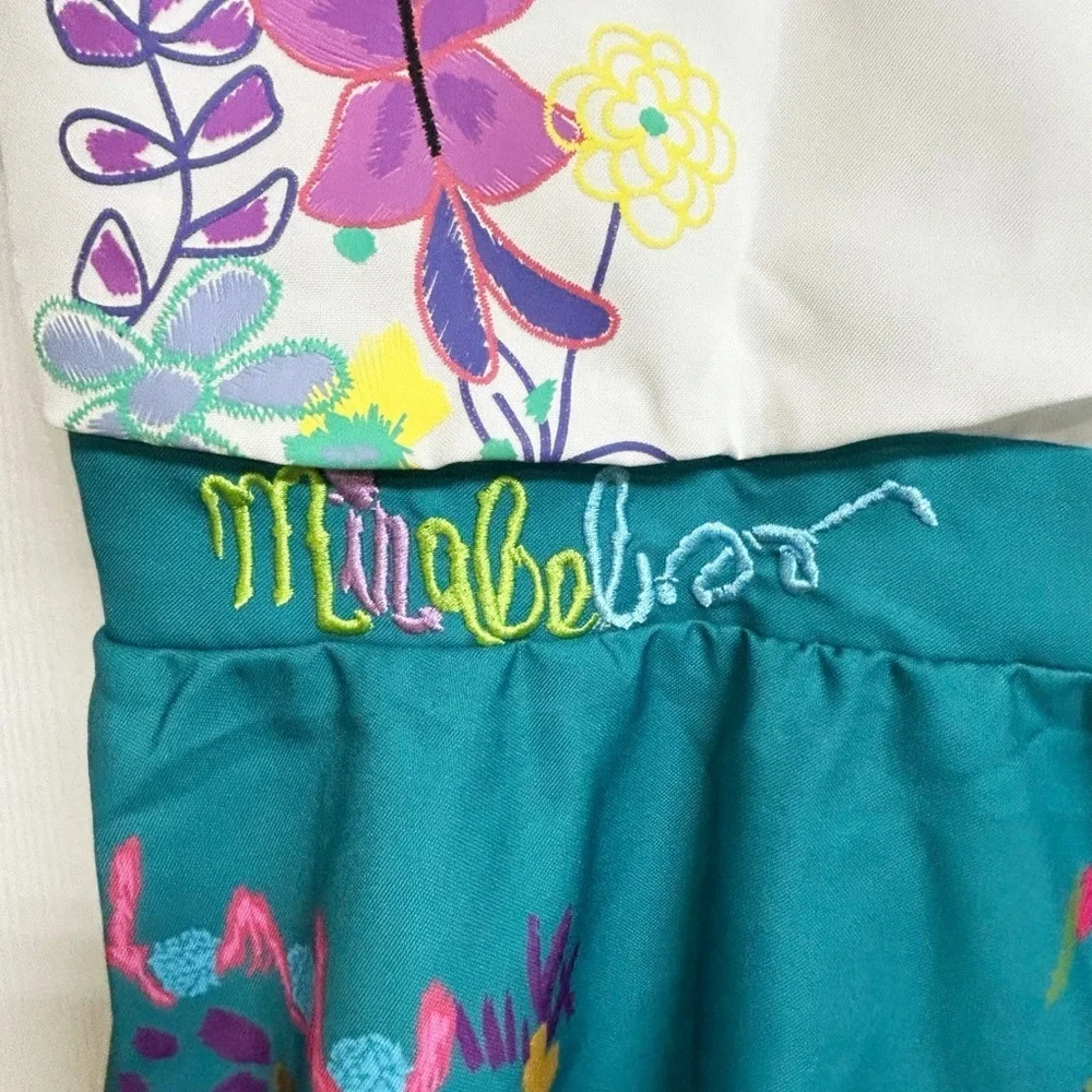 Disney Store Parks Encanto Mirabel Costume dress w flowers butterflies Size 7/8
